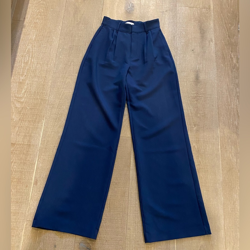Abercrombie and Fitch wide leg trousers - Navy Blue